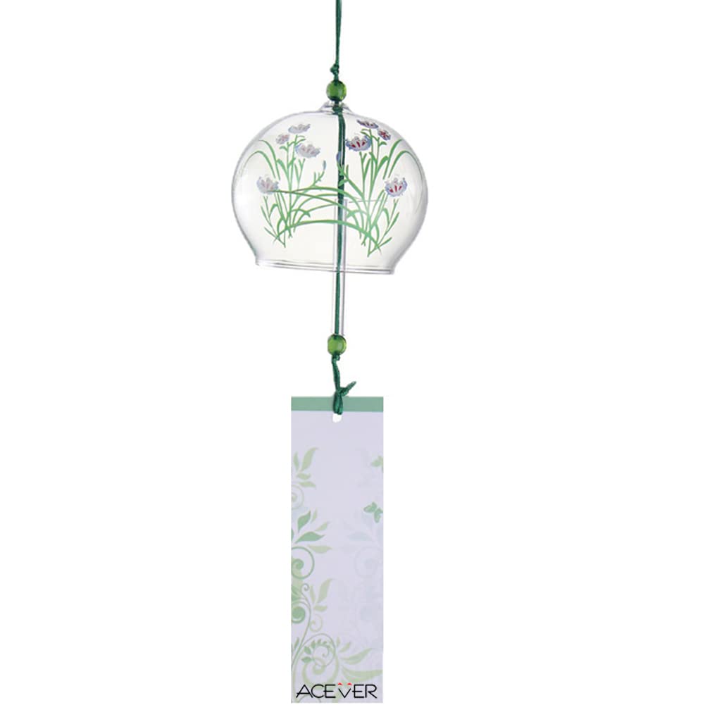 Carillon à Vent En Verre Avec Fleurs - Décoration Jardin, Terrasse, Maison - Son Doux, Peint à La Main - 2