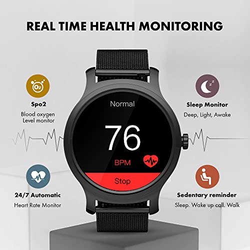Giordano-Black-Unisex-Smart-Watch-with-Bluetooth-Voice-Calling128-Display-Heart-SpO2-MonitoringMulti-Sports-ModesSleep-Monitor-IP67-Water-Resistance-with-in-Built-Microphone-and-Speaker