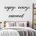 Zzbakress Metal Sign Decor Enjoy Every Moment Wall Art Happy Words Farmhouse Home Sign Fresh Hallway Decor Black Metal for Living Room Kitchen Bathroom (Black)