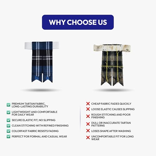 Image of Scottish Tartan Kilt Flashes with Elastic Adjusters