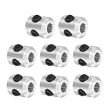 QUARKZMAN 8-teiliges Set-Schraubkragen 3mm Bohrung, Aluminiumlegierung Wellenkragen, 7mm Außendurchmesser, 8mm Breite Achskragenklemme für lineare Stangenwellenführung