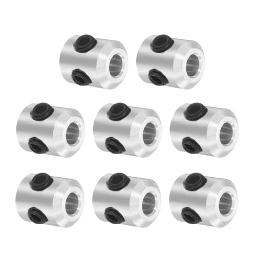 sourcing map Lot de 8 colliers à vis de 3 mm, colliers de serrage en alliage d'aluminium, diamètre extérieur de 7 mm, 8 mm de largeur pour guide d'arbre de tige linéaire