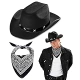 GYIOFAI 2 Pièces Cowboy Costume Accessoires, Chapeau de Cowboy Western avec...