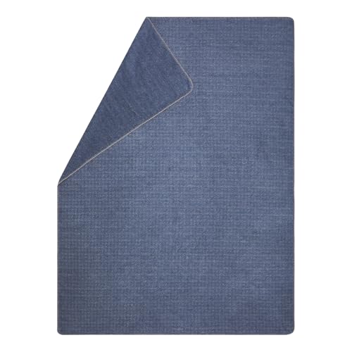 David Fussenegger Kuscheldecke Faux Uni 150x200cm Flauschige Sofadecke aus Recycling-Baumwolle nachhaltig produziert ÖkoTex100 GRS Made in Austria Farbe Samtblau