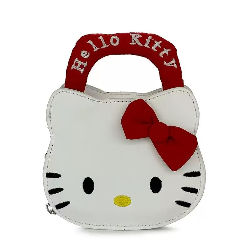 KELBBO Cute Kitty Crossbody Bags for Women, Small Kitty Shoulder Bag, Leather Kitty Coin Purse with Zipper, Gifts for Her (Pink)