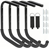 Locawaya Overhead Garage Storage Rack, Heavy Duty Ceiling Storage Hooks Utility Hanger for Lumber Ladder Bike & Other Bulky Items (4, 37cm)
