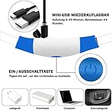 Nepfaivy Leuchthalsband Hund USB Aufladbar - Wasserdichtes Hundehalsband Leuchtend mit 3 Beleuchtungsmodi, Längenverstellbareres LED Halsband für Kleine, Mittlere und Große Hunde (Blau)