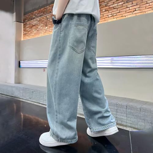 Boys Casual Loose Fit Denim Pants Trendy Lightweight Breathable Kids Trousers for Everyday Outdoor Activities4