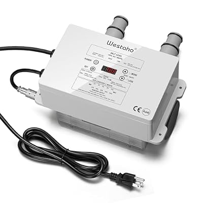 Salt Chlorine Generator, Westaho Salt Water Pool Chlorinator System with USA-Made Titanium Cells, for Above Ground Pools Up to 15,000 Gallons, Compatible with Intex Pools, IP66 Waterproof