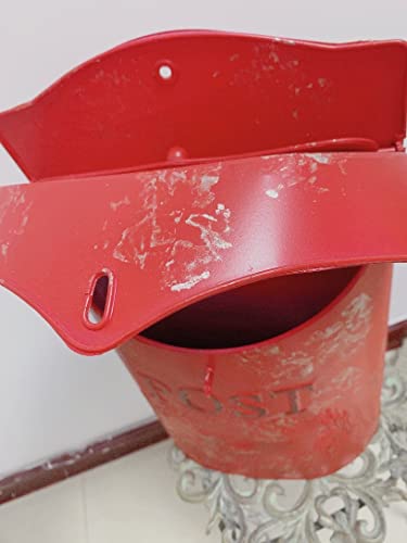 Mailbox Wall Mount Letter Box Mailboxes Retro Metal Country House Post Bird Pattern Letter Box for Garden Outdoor Decoration Red