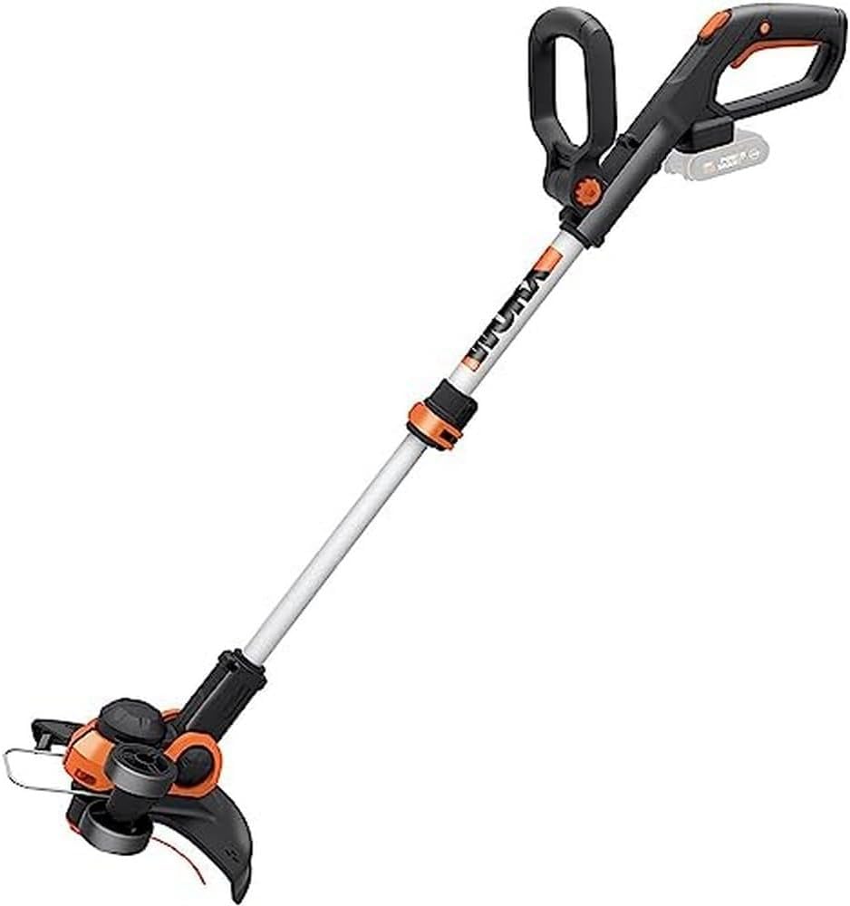 Worx Wg163E.9 Batería Negro, Metálico, Naranja Cortabordes y Desbrozadora Cortacésped (String Trimmer, Nylon Line, D-Loop Handle, 1,65 Mm, 3 M, Negro, Metálico, Naranja) + Wa0004 1 Carrete Cortabordes