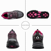 ASOCO DREAM Wanderschuhe Herren Damen Trekkingschuhe Leicht Outdoorschuhe Atmungsaktiv Bergschuhe Wanderhalbschuhe,Grau Rosa,38 EU – Ansicht 3