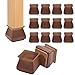 12 Pezzi Tappi Sedie Silicone, Piedini Sedie Silicone con Feltrini,Silicone Della Sedia Caps, Sedia Piedini in Gomma Protector Pad per Pavimenti in Legno,Marrone