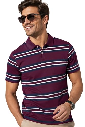 Image of SANE ORIGINALS Half Sleeve Polo T-Shirt for Men with Pocket || Stripe Collar and Pocket T-Shirt for Men Half Sleeves