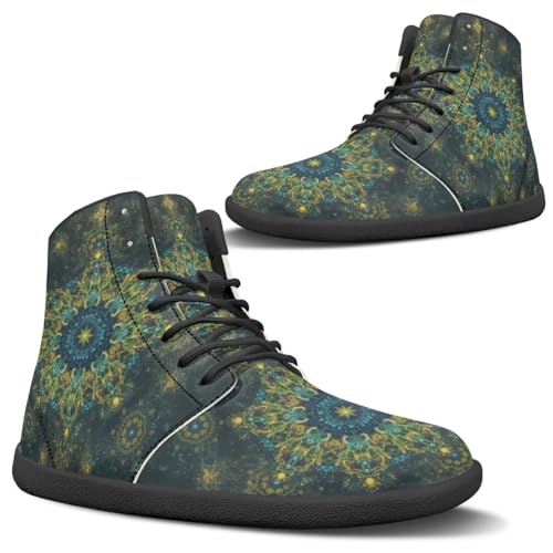 Image of Binienty Zero Drop Sole Barefoot Men's Women's PU Leather Flat Minimalist Barefoot Sneakers Athletic Shoes Waterproof