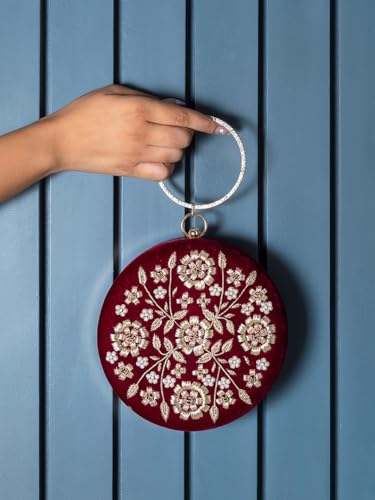 Image of THE TAN CLAN Shalimar Hand Embroidered Clutches for women Purses Luxury Evening Handbags for ladies