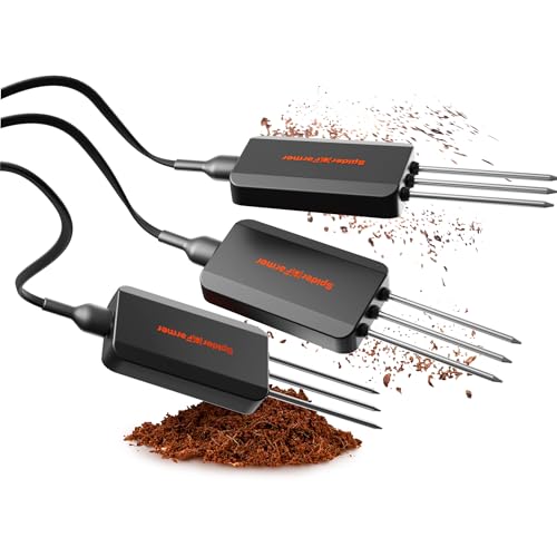 Spider Farmer GGS 3 en 1 Capteur de sol Pro 3 pièces, testeur EC humidité température avec prise RJ12, contrôle intelligent via application pour jardin,...