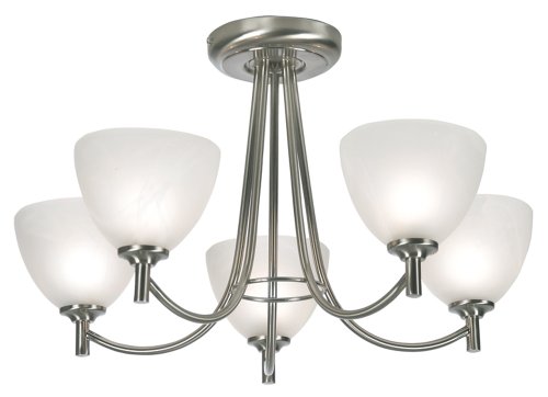 Plafonnier à 5 lumières Oaks Lighting Hamburg en chrome satiné G9
