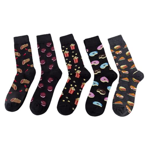 European and American Street Style Gourmet Series Socks: Popcorn Sandwich Casual Cotton Mid-Calf Socks2