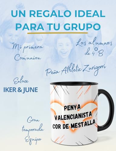 Taza Personalizada Valencia Nombre Número Y Dedicatoria Regalo Original Para Aficionados Apta para Microondas