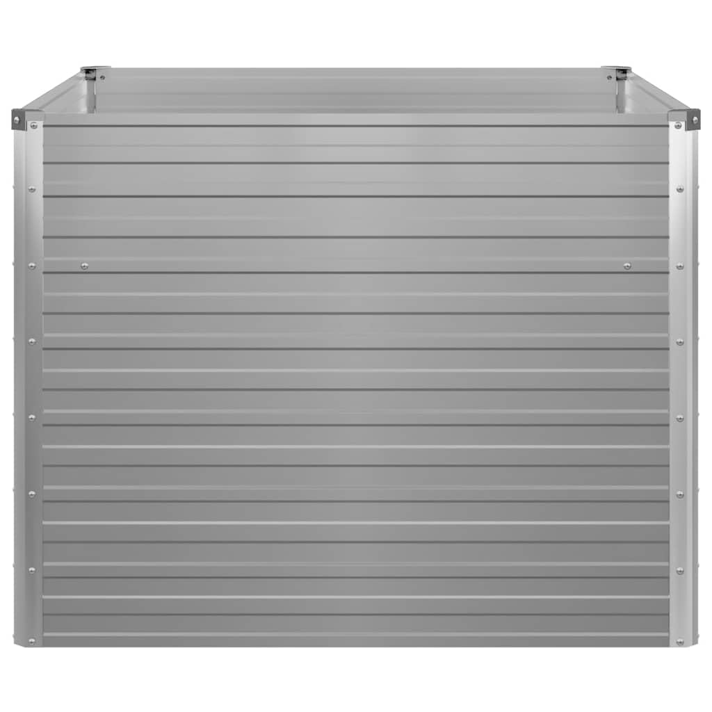 vidaXL Jardinière 100x100x77 cm Gris Acier Galvanisé Balcon Jardin Bac Fleurs
