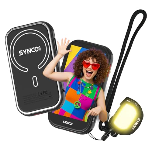 SYNCO Xview 自撮りモニター画面 iPhone 7-17シリーズ用、タッチスクリーン セキュアプライベート ワイヤレス P2P、4K/1080p 磁気バックカメラ Vlogモニター YouTube TikTokライブストリーミング用 164フィートの範囲 (ブラック)（Amazon）