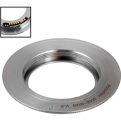 Image of Fotodiox Pro Lens Adapter - M42 Type 2 Screw Mount SLR to Canon EOS (EF, EF-S) D /SLR Camera Body - With Gen10 Focus Confirmation Chip