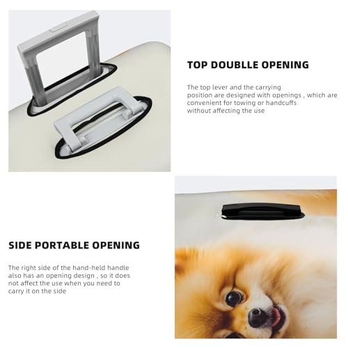 Yellow pomeranian Luggage Cover Washable Suitcase Cover Tsa Approved Elastic Spandex Suitcase Protector Anti-Scratch Travel Baggage Covers Fit 18-32 Inch Luggage 5