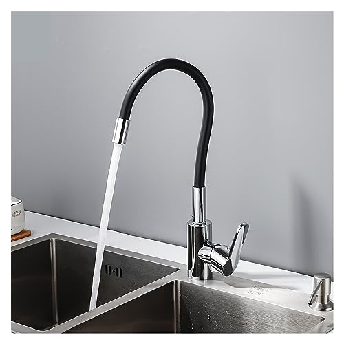 Robinet de cuisine noir réglable pour simplifier la vaisselle
