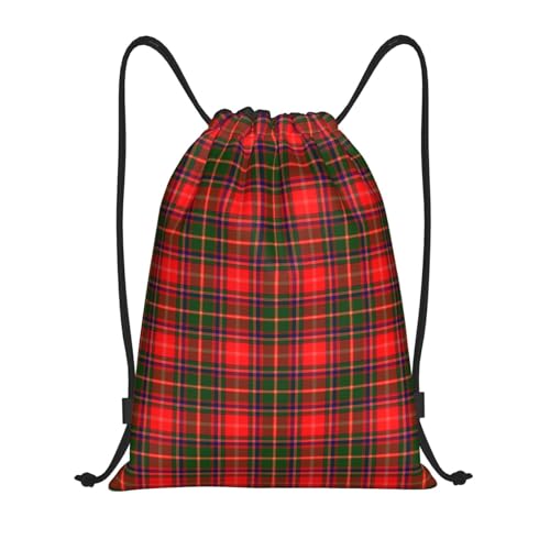 ZUOYUTONG Tartan Drawstring Backpack for Sports & Gym