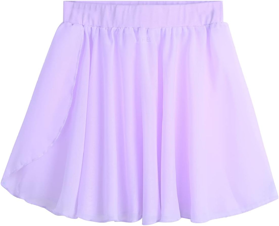 Little Kids Girls Dance Ballet Chiffon Wrap Skirt Elastic Waist Pull-On Dance Skirt Costumes