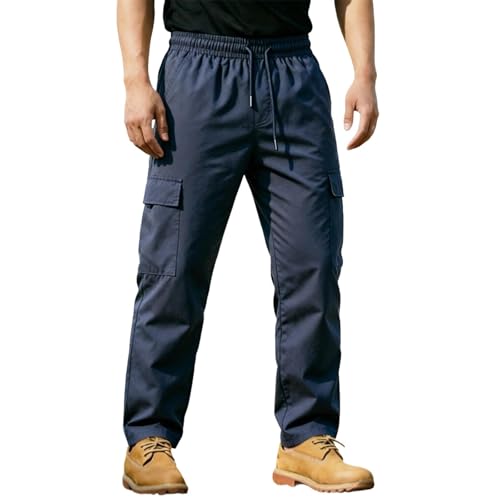 Pantalon cargo homme de survêtement droit avec cordon