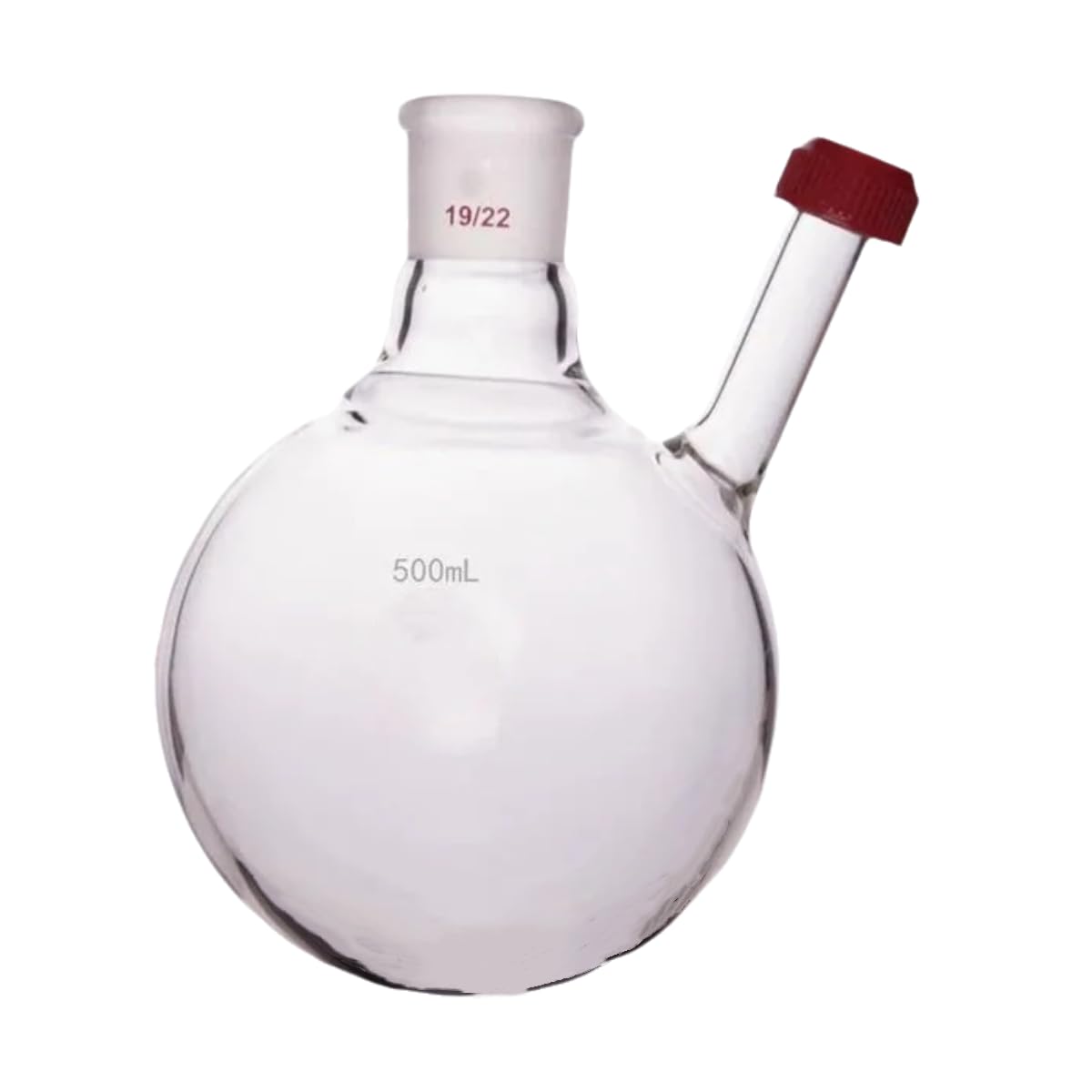 500ml Round Bottom Boiling Flask with 19/22 Joint & Threaded Inlet for Thermometer Adapater Borosilicate Glass Lab Apparatus