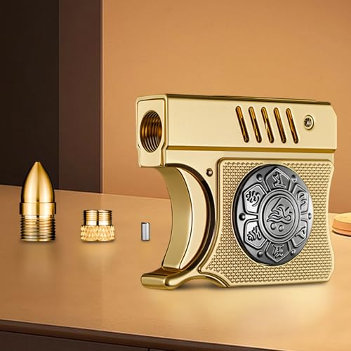 Encendedor metálico recargable con diseño retro bala miniatura 7