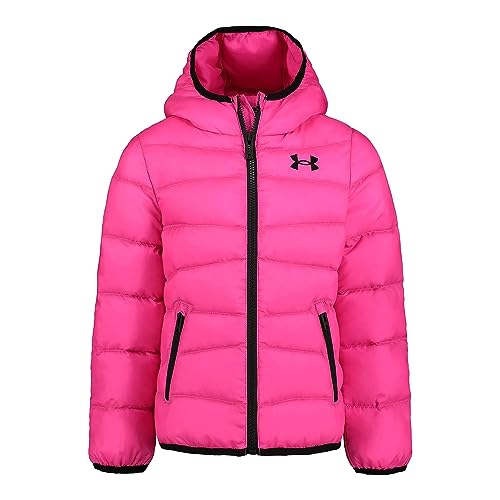 Image of Under Armour Girls' Prime Hooded Puffer Jacket, Lightweight & Water Repellent