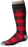 Dickies Men's 1 Pack Steel Toe Wool Buffalo Plaid Boot Crew Socks
