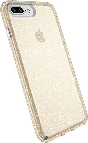 Speck Products Presidio Clear & Glitter Cell Phone Case for iPhone 8 PLUS - Clear with Gold Glitter