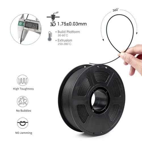 Image of iSANMATE Carbon Fiber ASA Filament 1.75mm, ASA CF Bundle UV /Rain /Heat Resistant Tough 3D Printer Filament, Perfect for Outdoor Functional Parts, Black 3KG
