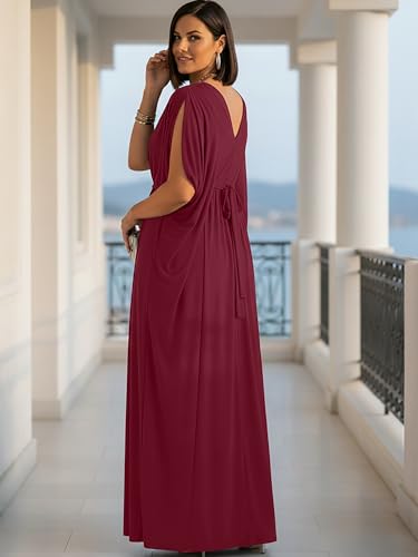 Image of KOH KOH Womens Long V-Neck Grecian Goddess Wedding Guest Maxi Dress Gown