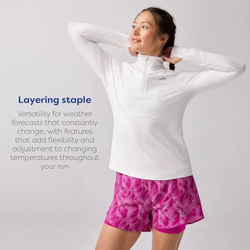 Brooks Women's Dash 1/2 Zip 3.0, Long Sleeve Running Top UPF 50+ - White/White - Small - image 4
