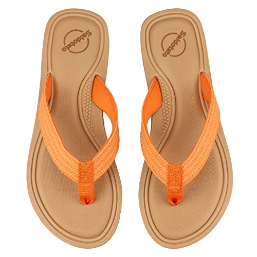 Saidoteto Women's Flip Flops Flat Sandal Casual Summer Thongs Comfort Slip-on Sandal Beach Wear