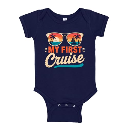 The Shirt Den My 1st Cruise Baby Bodysuit One Piece 12 mo Navy Blue