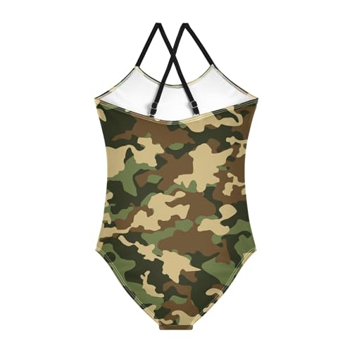 Abstract Camo Military Baby Girls' Swimwear Toddler Girl One Piece Swimsuit Bathing Suits Size 3T-10Y2