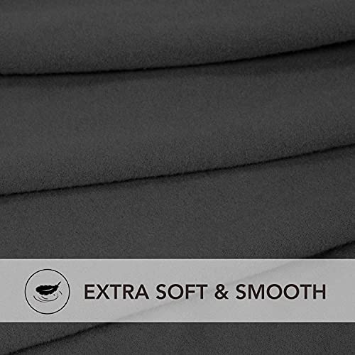 Image of PureFit Stretch Rectangle Ottoman Cover Footstool Cover, Dark Gray