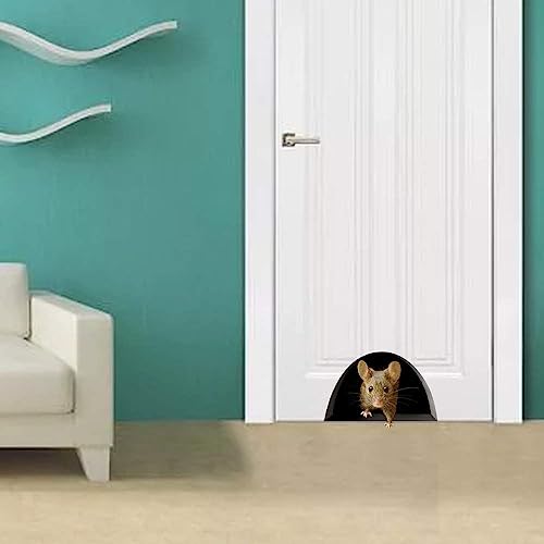 Jieswmy 3D Mouse Hole Realistic Wall Sticker,Mouse In A Hole Wall Decal Fun Art,Home Decor,Vinyl,For Living Room Nursery Bedroom Kids Room Wall Decoration thumb #2