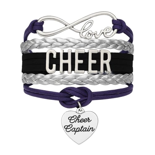 Image of Sportybella Cheer Captain Charm Bracelet- Girls Captain Cheerleading Bracelet- Cheer Jewelry for Cheerleader