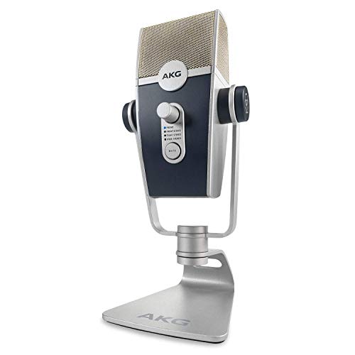 AKG LYRA C44 USB Condenser Microphone for iOS, Android, Mac and Windows PC Bundle with Blucoil Pop Filter Windscreen, and 3-FT USB 2.0 Type-A Extension Cable (Renewed)