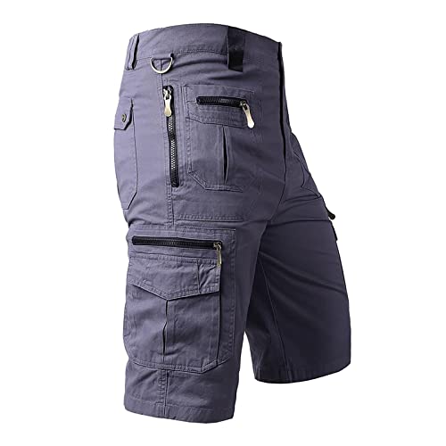 Short cargo long 3/4 pour homme en grande taille 4XL gris