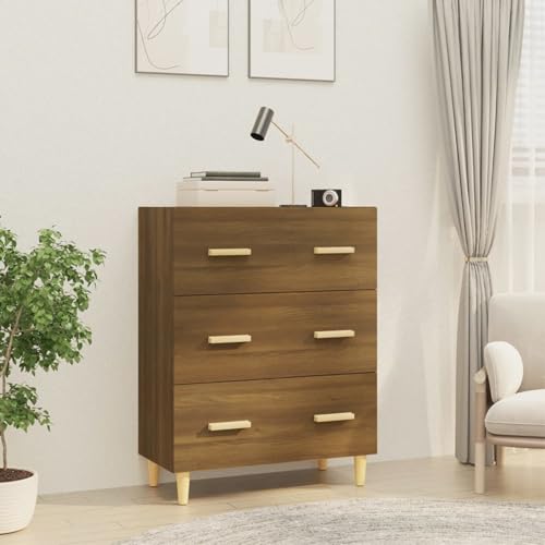 Vopese Aparador Madera contrachapada marrón Roble 70x34x90 cm Armario de Almacenaje, Aparador Auxiliar Mueble de Almacenaje de Salón Buffet Moderno