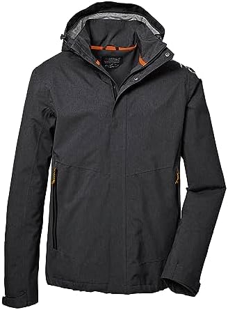 killtec Herren Funktionsjacke/Outdoorjacke mit abzippbarer Kapuze KOS 53 MN JCKT, dunkelanthra, M, 41333-000
